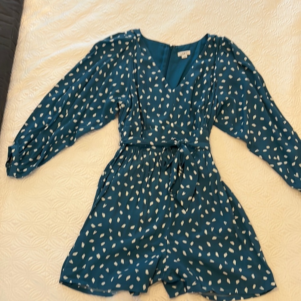 Long sleeved romper with tie belt